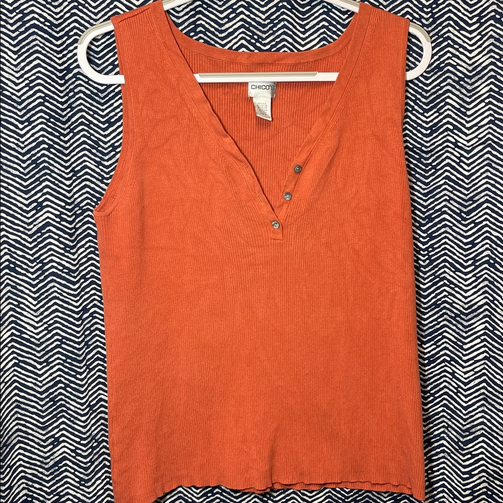 Chico's Orange Sweater Tank Top